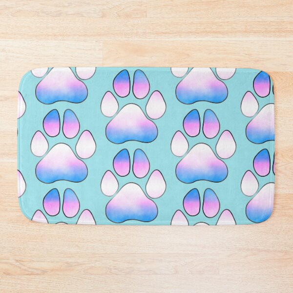 Item preview, Subtle Abstract Watercolour Transgender Pride Flag Paw Print designed and sold by cashewdays.