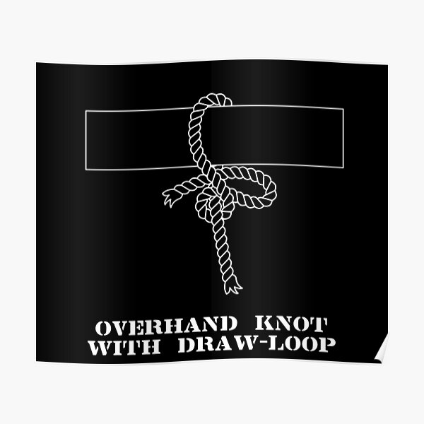 Sailor knot overhand knot with draw-loop dark English version Poster