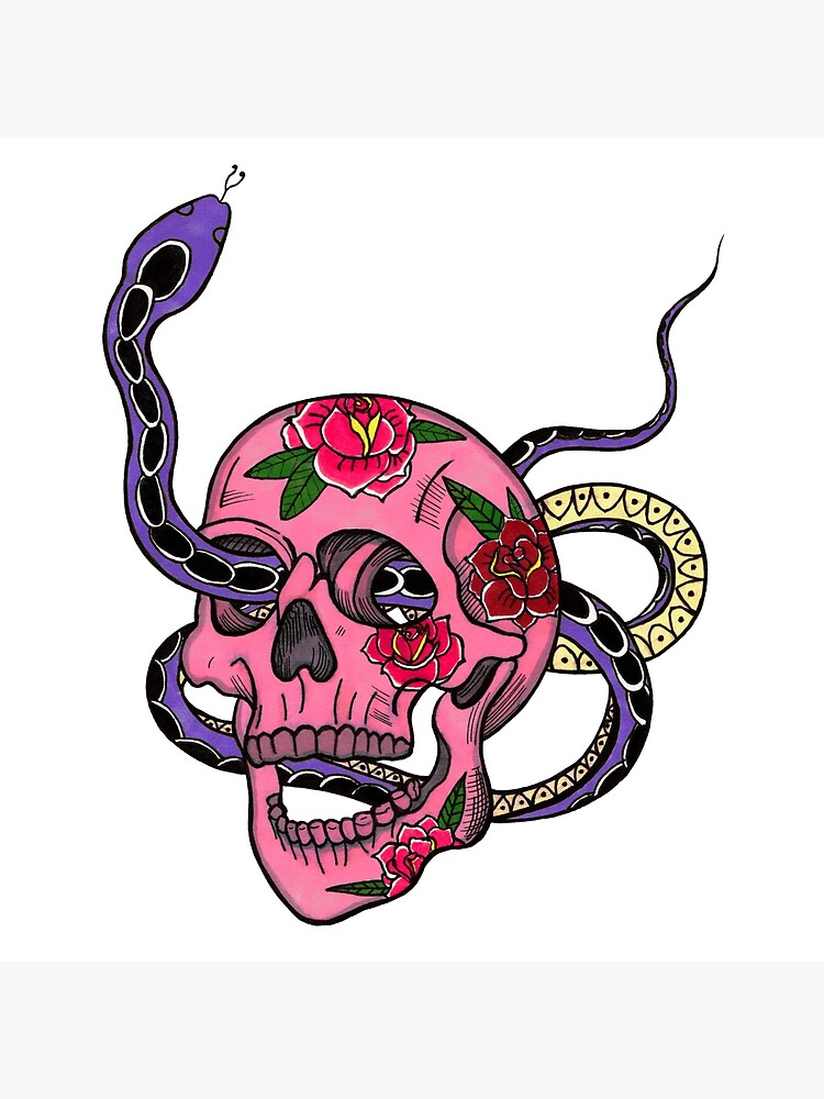 American Traditional Sugar Skull Tattoo Flash  Random Hero Tattoo