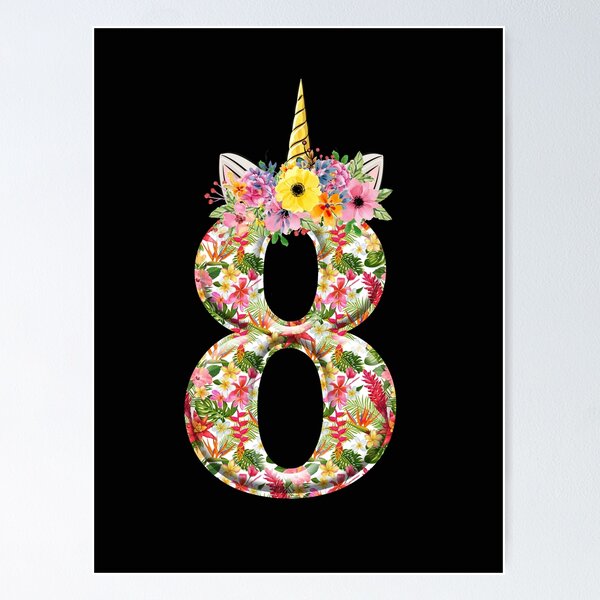 Unicorn 8th Birthday For Girls Posters for Sale