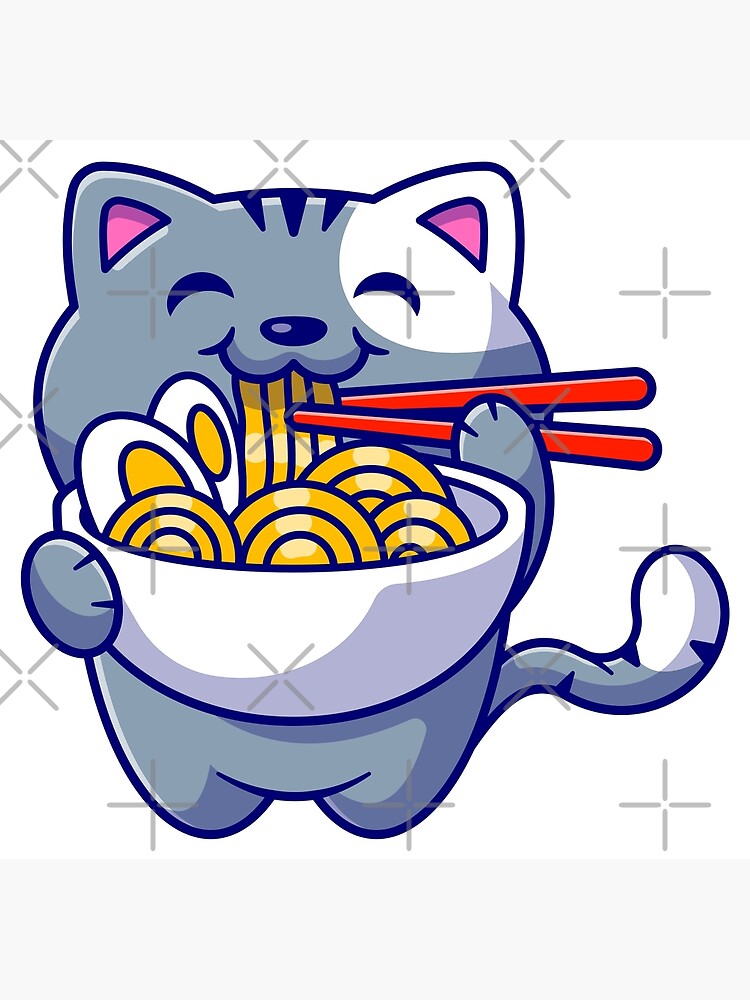 Kawaii Neko Ramen Cute Ramen Cat Japanese Noodle Funny Anime Poster By Z3r0 Design Redbubble 3189