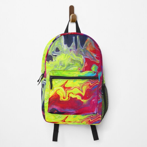 Item preview, Gargoyle fighting Dragon | psychedelic pour art red and yellow designed and sold by AkiruzArt.