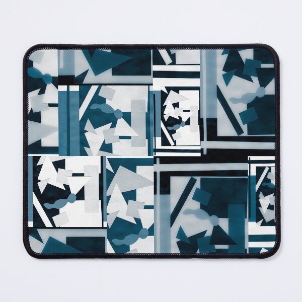 Item preview, Geometric Shapes Collage Art- Blue Tint designed and sold by Designs By YL.