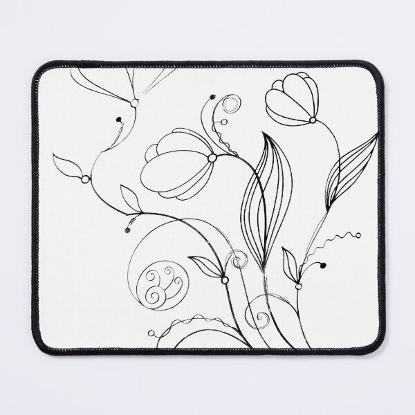 Item preview, Flower Line Doodle B&W designed and sold by Designs By YL.
