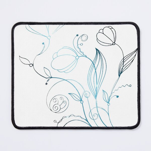 Item preview, Flower Line Doodle Blue designed and sold by Designs By YL.