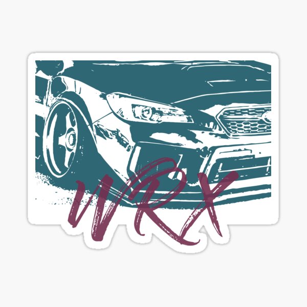 Subie WRX Sketch w Text Sticker