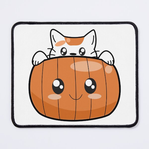 Item preview, Kawaii Cat Peeking Behind Pumpkin | Halloween designed and sold by DAFIN.