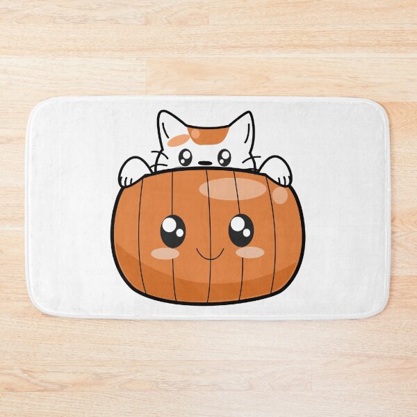 Item preview, Kawaii Cat Peeking Behind Pumpkin | Halloween designed and sold by DAFIN.