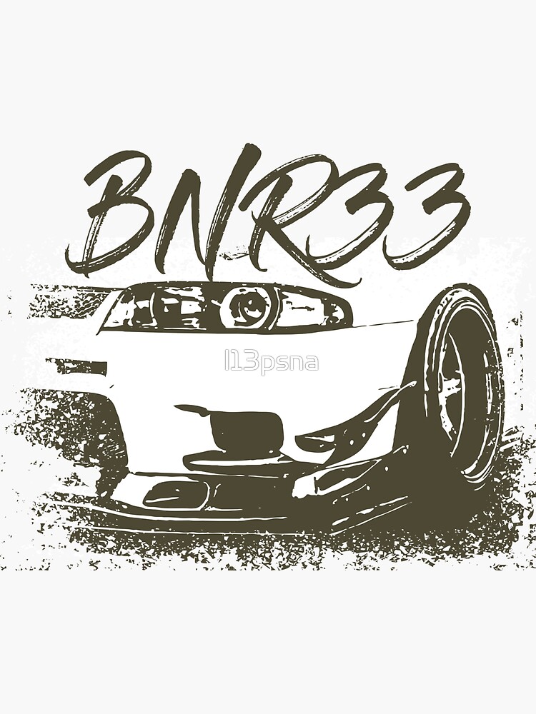 "BNR33 Sketch W Text" Sticker For Sale By L13psna | Redbubble