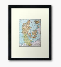 Vintage Map of Denmark (1905) Framed Print