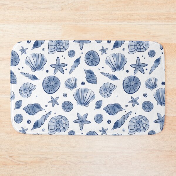 Item preview, Marine Life Seashell Blue and White Pattern designed and sold by trajeado14.