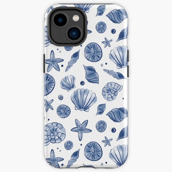 Item preview, Marine Life Seashell Blue and White Pattern designed and sold by trajeado14.