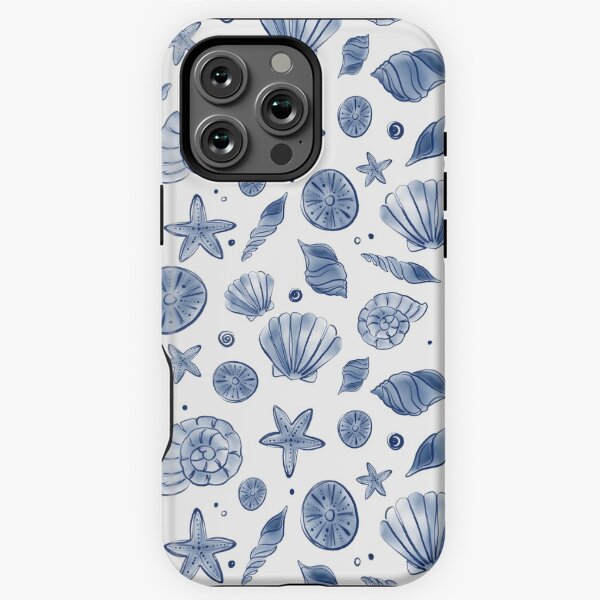 Item preview, Marine Life Seashell Blue and White Pattern designed and sold by trajeado14.