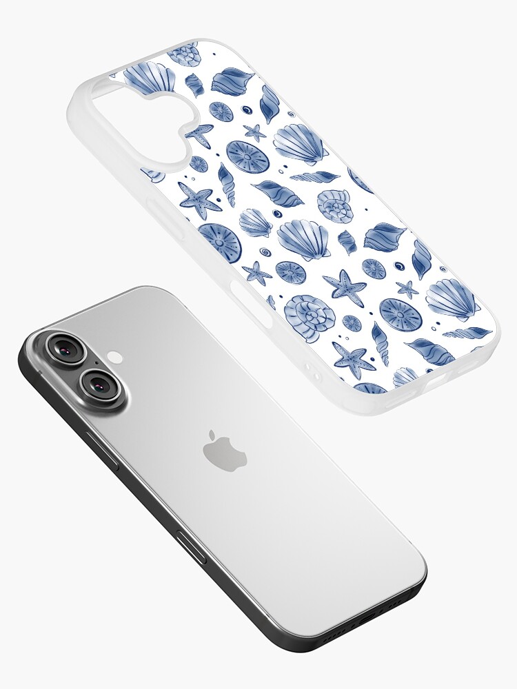 Marine Life Seashell Blue and White Pattern