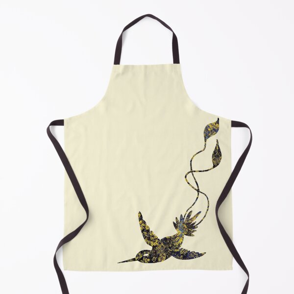 Item preview, Golden leaves in darkest skies abstract hummingbird designed and sold by TitaCris.