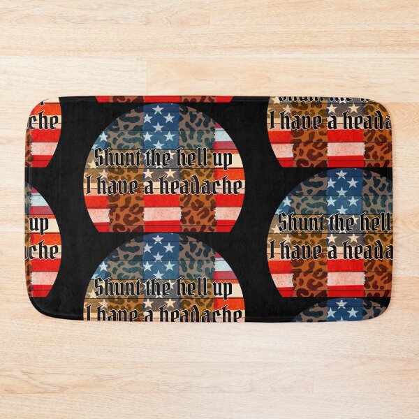 Item preview, Shunt the hell up I have a headache Retro leopard print American flag   - hydrocephalus awareness  designed and sold by Designs Of all kinds.