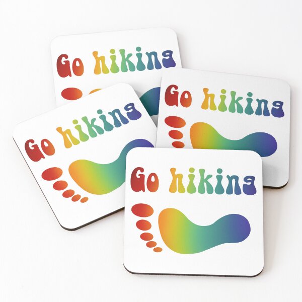 Artikelvorschau, Gehen Sie wandern - Regenbogen-Fußabdruck entworfen und verkauft von Daysa-Designs.