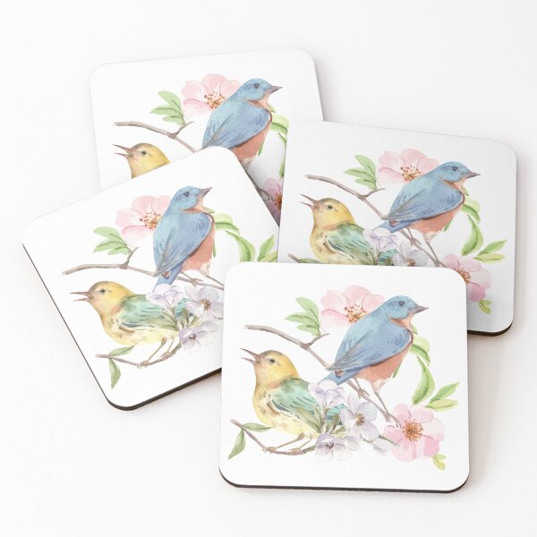 Item preview, two little birds with flowers designed and sold by ArtEye1.