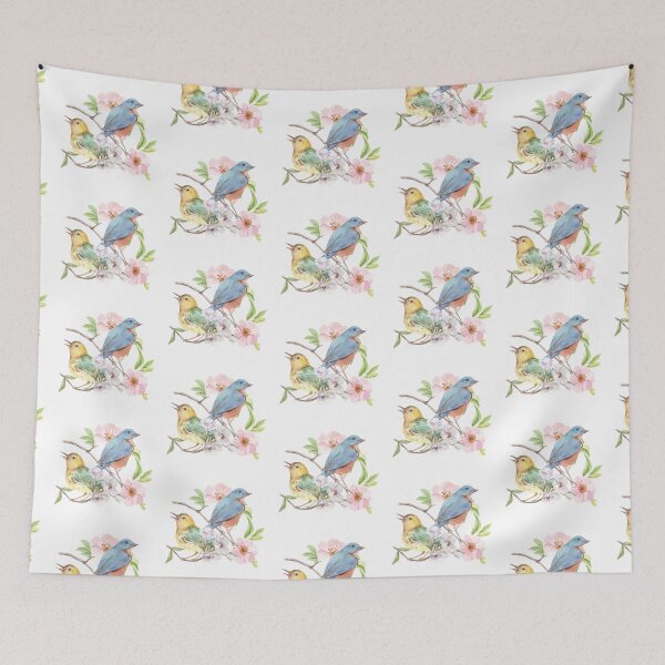 Item preview, two little birds with flowers designed and sold by ArtEye1.