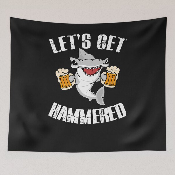 Item preview, Lets Get Hammered Hammerhead Shark Beer designed and sold by CedricJohns.