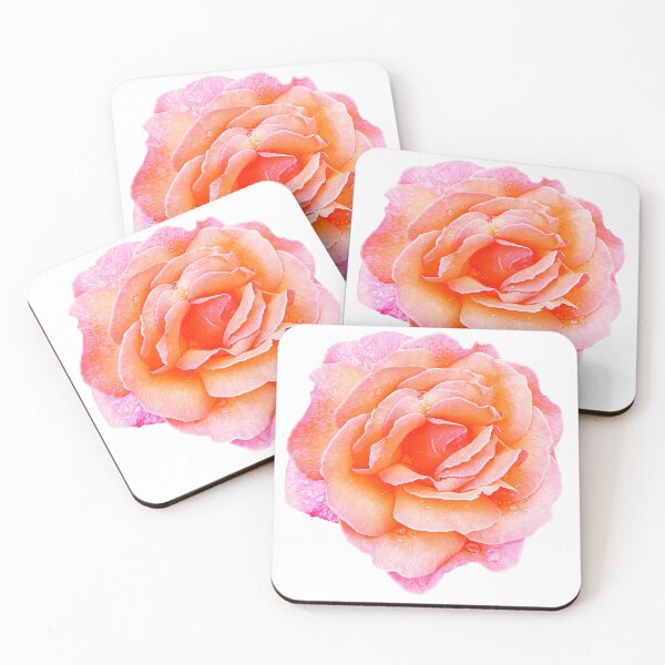 Item preview, Stunning orange and pink speckled rose covered in raindrops designed and sold by Steph-draws.