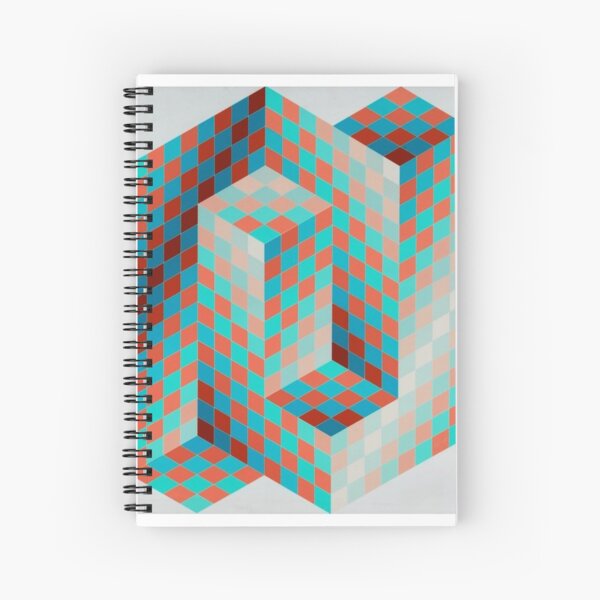 Op Art #OpArt Optical Art #OpticalArt Optical Illusions #OpticalIllusions #Illusion Spiral Notebook