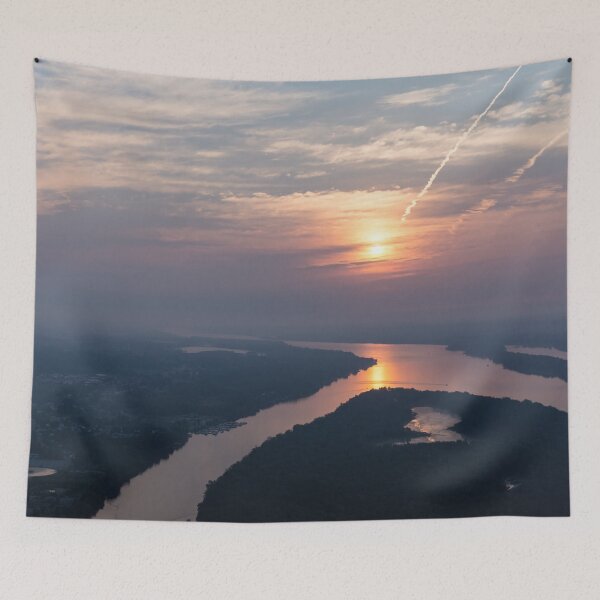 Item preview, Foggy Pink Sunrise Over the Ottawa River designed and sold by Georgia Mizuleva.