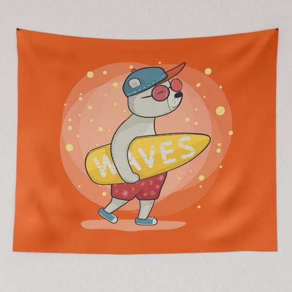 Item preview, Surfing wave bear designed and sold by urban-color.