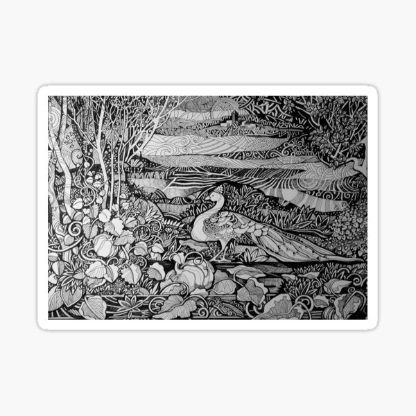pumpkins and peacock Sticker