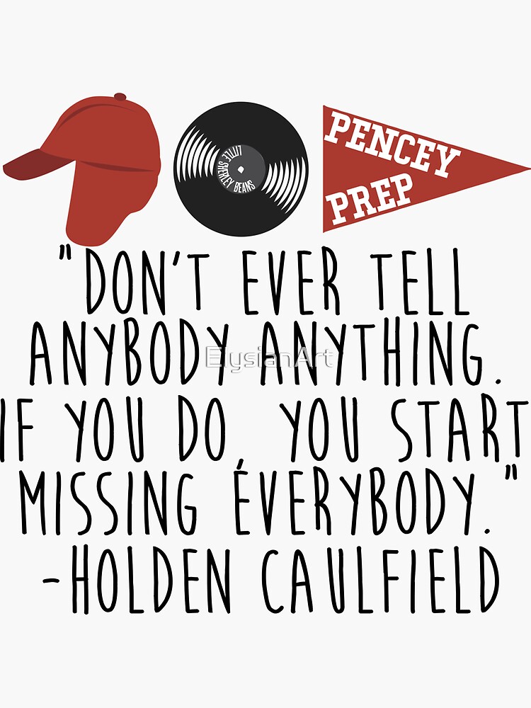 holden caulfield, Catcher In The Rye  Sticker for Sale by mindesigner