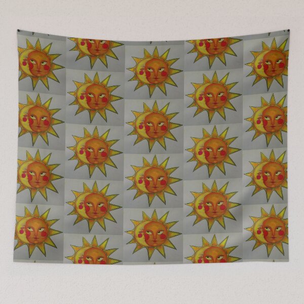 Item preview, Moon kissing Sun | sun and moon bohemian spiritual occult moon kiss sun designed and sold by AkiruzArt.