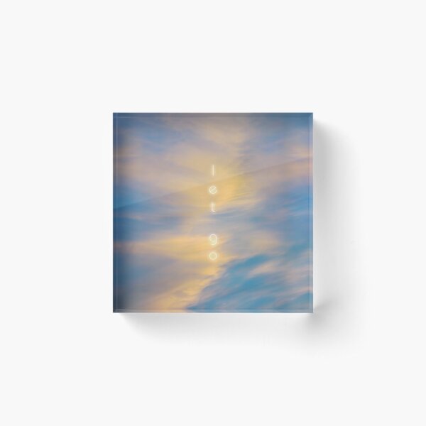 Let Go - Vertical Words of Light on Streaky Sunset Clouds Acrylic Block