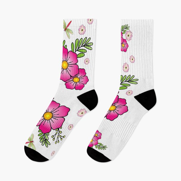 Item preview, unique and cool Flower and dragonfly T-shirt | dragonfly and flower T shirt design designed and sold by Billium Halder.