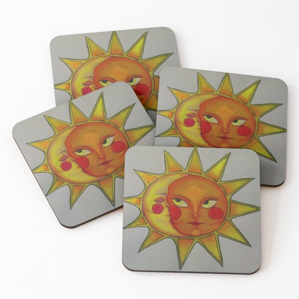 Item preview, Moon kissing Sun | sun and moon bohemian spiritual occult moon kiss sun designed and sold by AkiruzArt.