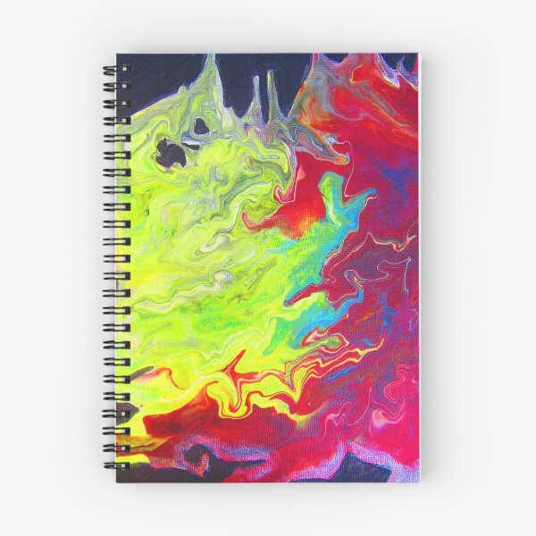 Item preview, Gargoyle fighting Dragon | psychedelic pour art red and yellow   designed and sold by AkiruzArt.