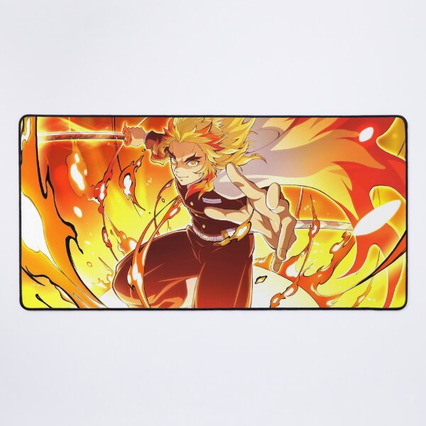 Rengoku Demon Slayer Flames Desk Mat