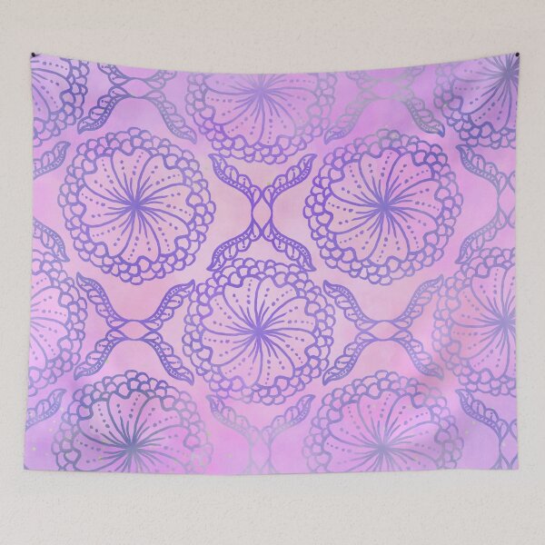 Item preview, Soft Purple Sun Damask Flowers - Fantasy Jungle Pattern Design Gift designed and sold by danzoart.