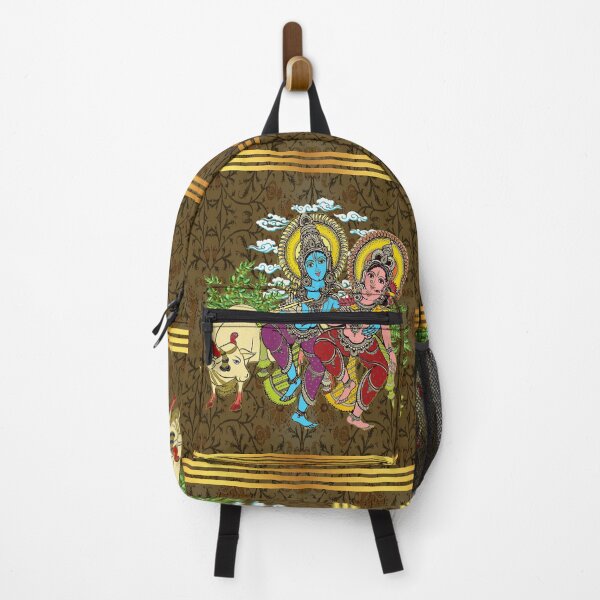Item preview, Divine Radha Krishna & Sacred Cow Art: Brown and Gold Heritage designed and sold by Art-PraveenRai.