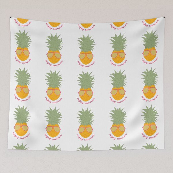 Item preview, Fun pineapple faces seamless designed and sold by Gurshnet68.