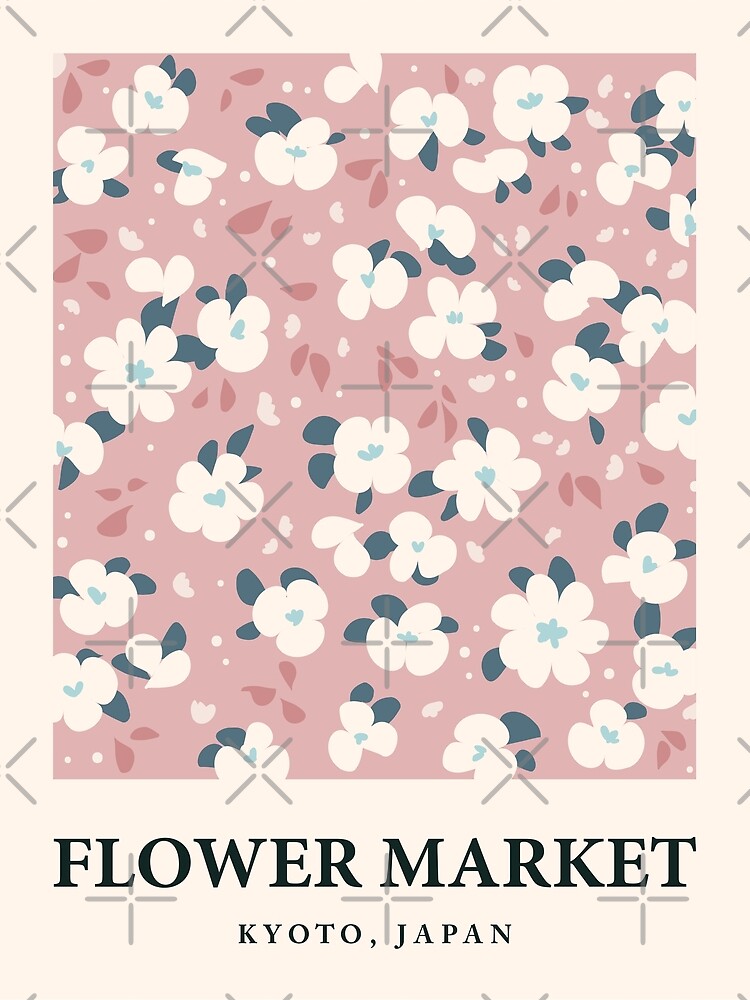 Flower market print, Kyoto, Japan, Posters aesthetic, Neutral art print,  Exhibition poster, Boho, Cottagecore | Canvas Print