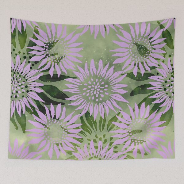 Item preview, Green Pink Sunflowers - Green Jungle Pattern Design Gift designed and sold by danzoart.