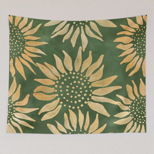 Item preview, A Cute Green Sunflowers - Green Jungle Pattern Design Gift designed and sold by danzoart.