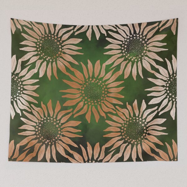 Item preview, A Cute Green Sunflowers - Green Jungle Pattern Design Gift designed and sold by danzoart.
