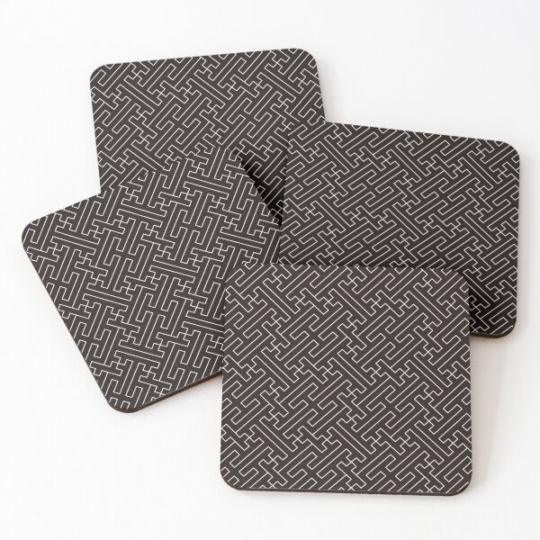 Item preview, Japanese Pattern WAGARA of Sayagata - interlocking Manji Black Color Design designed and sold by monodesigns.