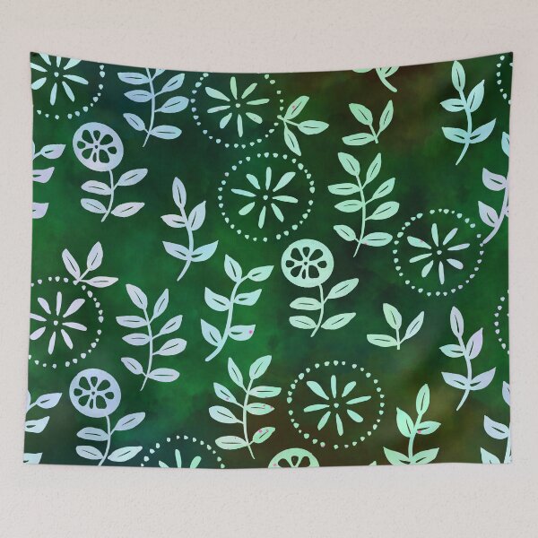 Item preview, A Cute Light Round Flowers - Green Jungle Pattern Design Gift designed and sold by danzoart.