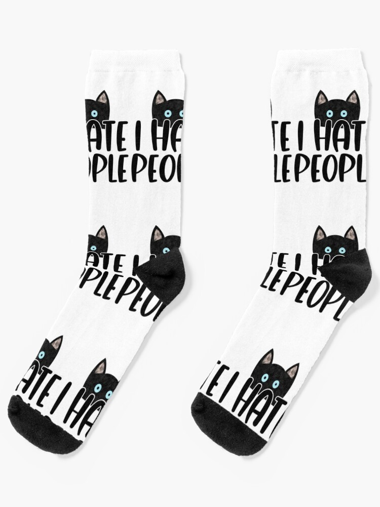 Women's Fuzzy Cat Socks - Black