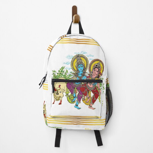 Item preview, Divine Radha Krishna & Sacred Cow Art: White and Gold Heritage designed and sold by Art-PraveenRai.