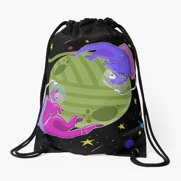 Cute Cats in Space Drawstring Bag