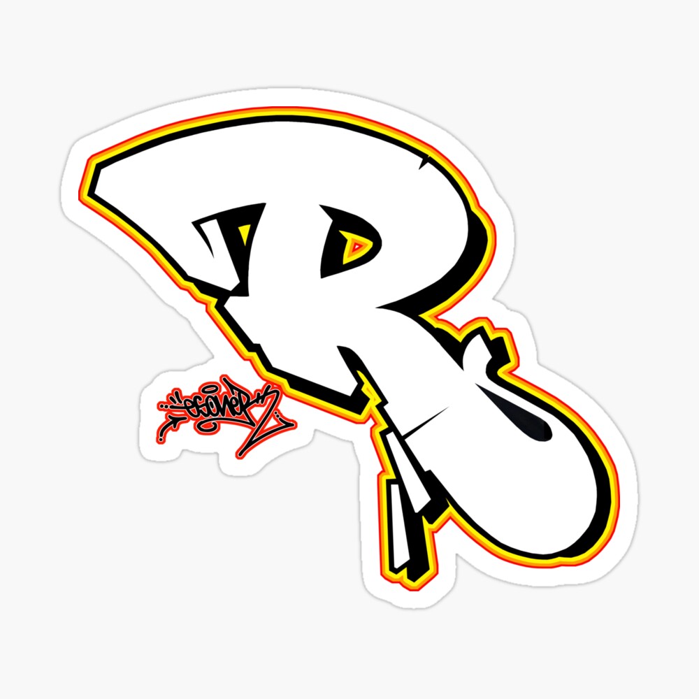 letter r in graffiti style