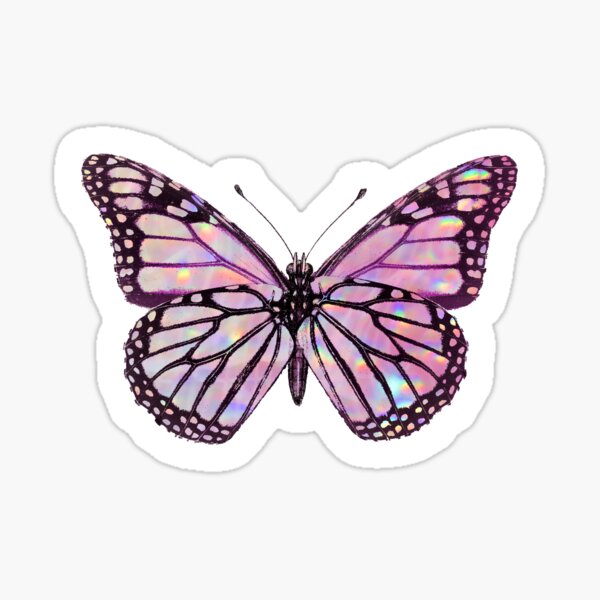 StickerTalk Mirrored Pink and Purple Butterfly Stickers, 3 Inches x 3.5 Inches